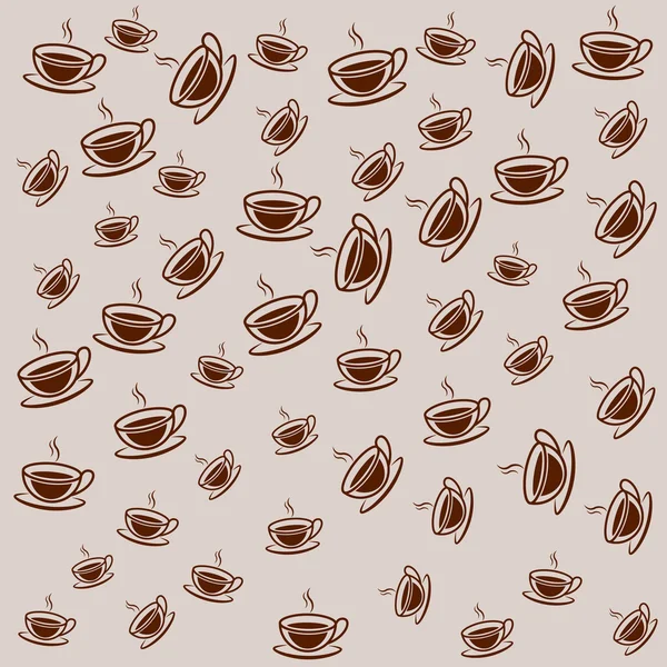 Fondo lleno de tazas de café — Vector de stock