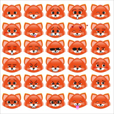 Komik yavru kedi ifadeleri kümesi