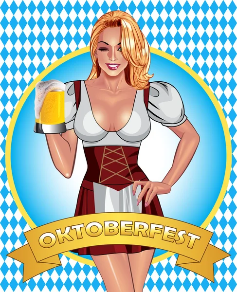 Disegno del manifesto di Oktoberfest — Vettoriale Stock