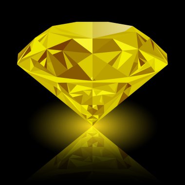 Gerçekçi parlak sarı topaz mücevher