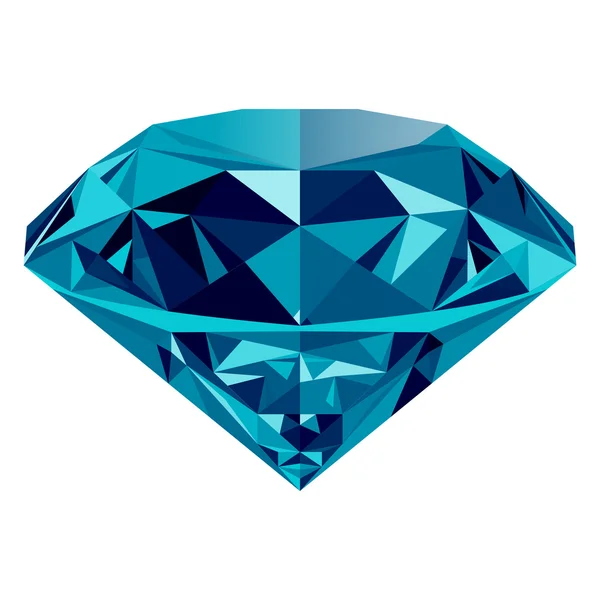 Diamant bleu isolé sur fond blanc — Image vectorielle