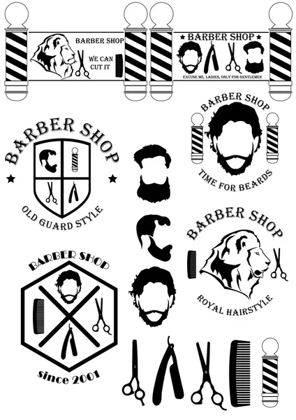 Barbeiro loja sinais e ferramentas —  Vetores de Stock