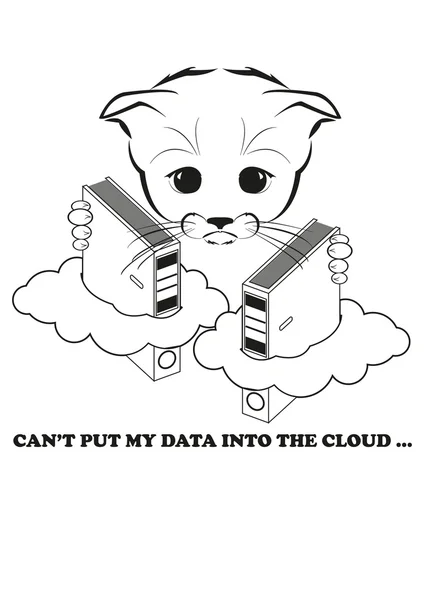 Totono kipróbálás-hoz tesz a adat, a felhőben — Stock Vector