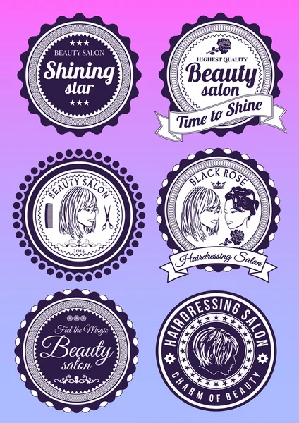 Sada odznaků pro salony krásy a haidressing — Stockový vektor
