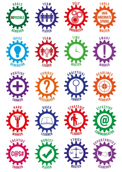 Empleado de color mejores rasgos vectoriales insignias — Vector de stock