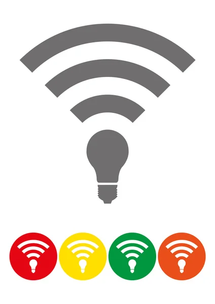 色付きの Li-Fi 無線アクセス アイコンのセット — ストックベクタ