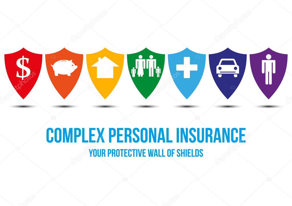 Complex personal insurance design concept