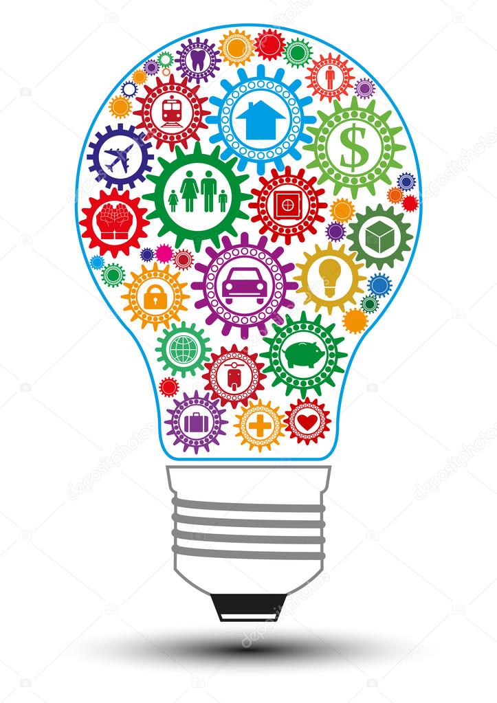 Insurance light bulb design concept — Stock Vector © Ryzhi 91727912