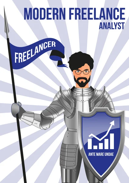 Conceito de design freelancer analista —  Vetores de Stock