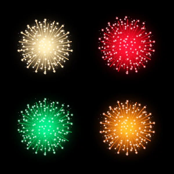 Festliches Feuerwerk, das in glitzerndem Glanz birst — Stockvektor