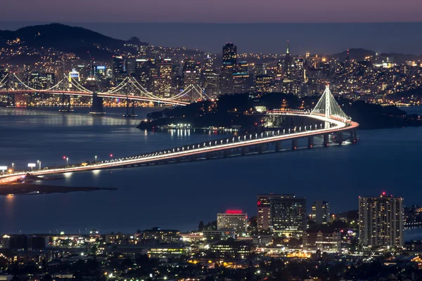 Noche sobre San Francisco, vista desde Berkeley Hills — Foto de Stock