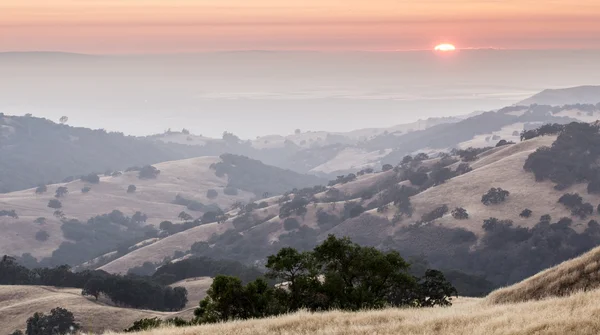 Západ slunce nad San Francisco South Bay — Stock fotografie