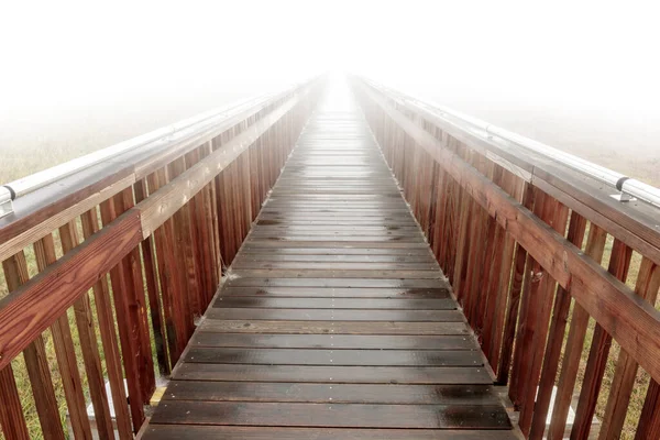 Baylands Nature Preserve Paseo Marítimo Espesa Niebla Matutina — Foto de Stock