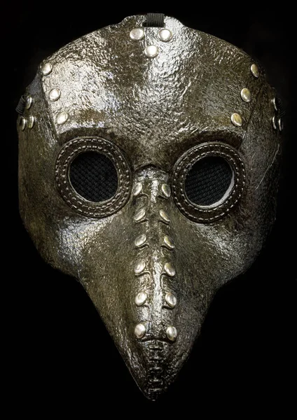 Plague Doctor Mask Isolerad Mot Svart Bakgrund — Stockfoto