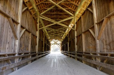 Felton, San Lorenzo Nehri 'ni geçen Köprü' yü kapladı. Felton, Santa Cruz County, Kaliforniya.