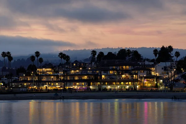 Santa Cruz Beachfront Kék Órákban Santa Cruz Kalifornia Egyesült Államok — Stock Fotó
