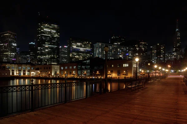 Ніч Над Сан Франциско Через Embarcadero San Francisco California Usa — стокове фото