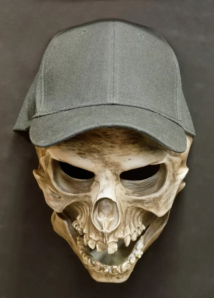 Skull Cap Mask Isolated Brown Gray Background — Stock Photo, Image