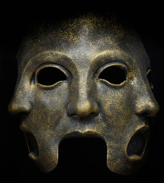 Three Faces Latex Mask Isolated Black Background — Stock Photo, Image