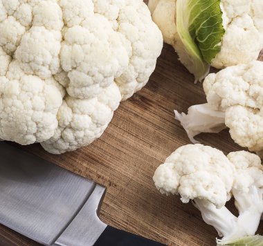 Tablo, sağlıklı gıda, bıçak taze karnabahar