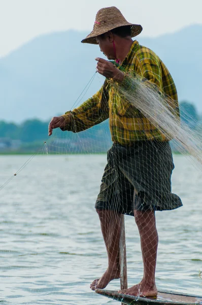 Visser op Inlemeer werken op een voet — Stockfoto