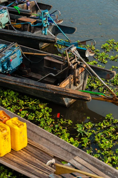 Detail of several boat on Inle Lake — Stock Photo, Image