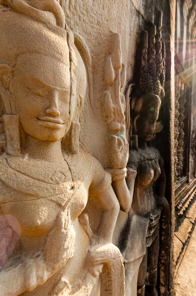 Detail of stone encarving Apsara — Stock Photo, Image