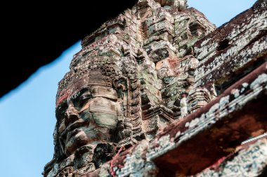 Kafa encarved taş Bayon Tapınağı angkor
