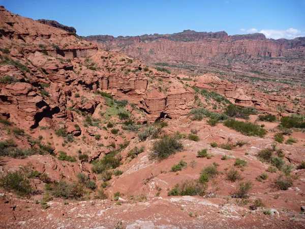 Formation de roches rouges à la sierra de las quijadas en argentine — Photo