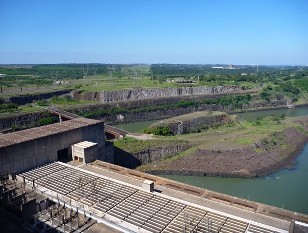 Widok z góry Tama itaipu na rio parana — Zdjęcie stockowe