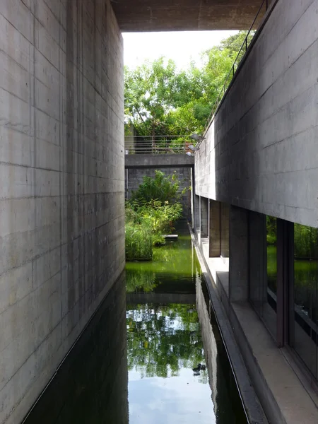 water canal between exhibition pavilions