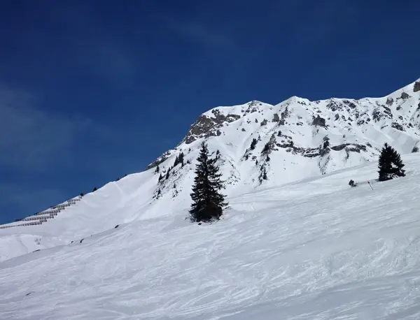 Zimowa panorama gór, st. Anton am arlberg — Zdjęcie stockowe