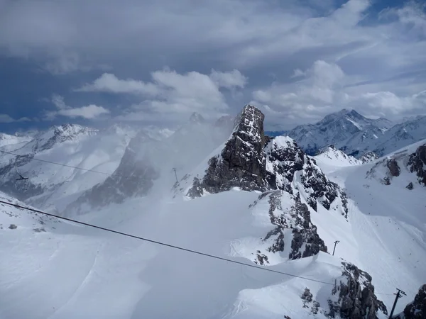 Zimní horské panorama st. Anton am arlberg — Stock fotografie