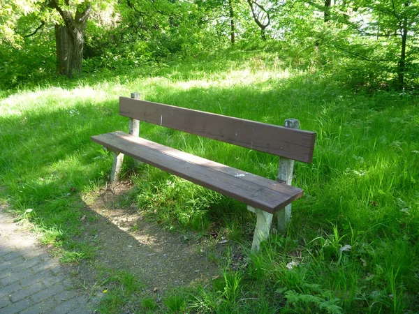 Lavička v parku pro relaxaci — Stock fotografie