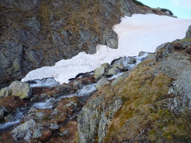 Tatry dağlara bahar Slovakya'da