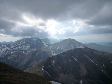 Tatry dağlara bahar Slovakya'da