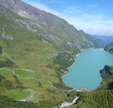Avusturya Alpleri'nde Stausee mooserboden Barajı