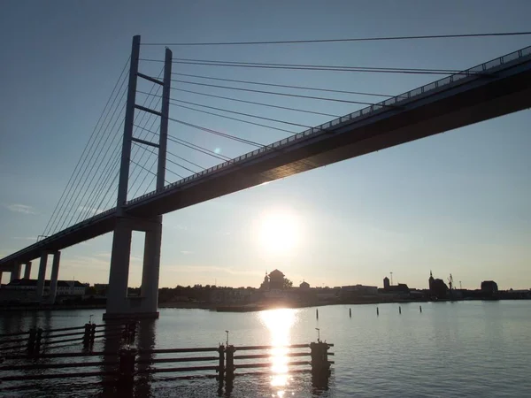 Pont Stralsund Traversant Rugen Allemagne Continentale — Photo