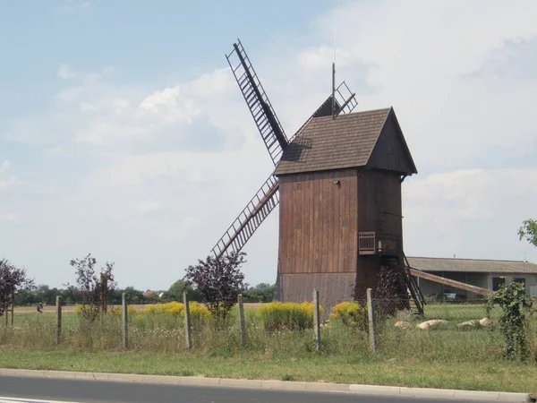 Historische Holzwindmühle Nördlichen Flachland Polens — Stockfoto