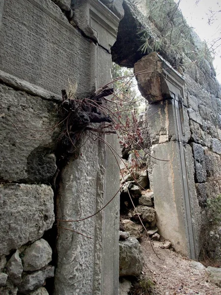 Ruin Trebenna Ancient City Historic Lycian Way Turkey Mountains Antalya — Stock Photo, Image