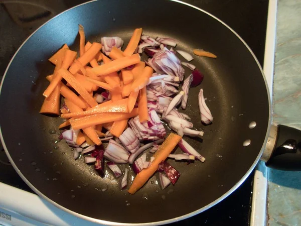 Salada Legumes Quente Caseira Fresca Saudável Cheia Vitaminas — Fotografia de Stock