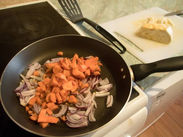 Salada Legumes Quente Caseira Fresca Saudável Cheia Vitaminas — Fotografia de Stock