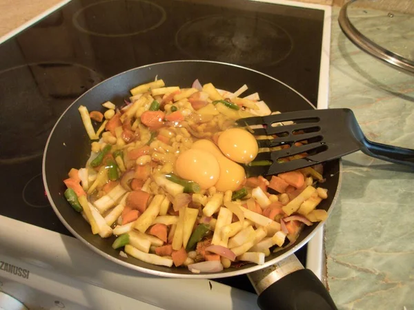 Salada Legumes Quente Caseira Fresca Saudável Cheia Vitaminas — Fotografia de Stock