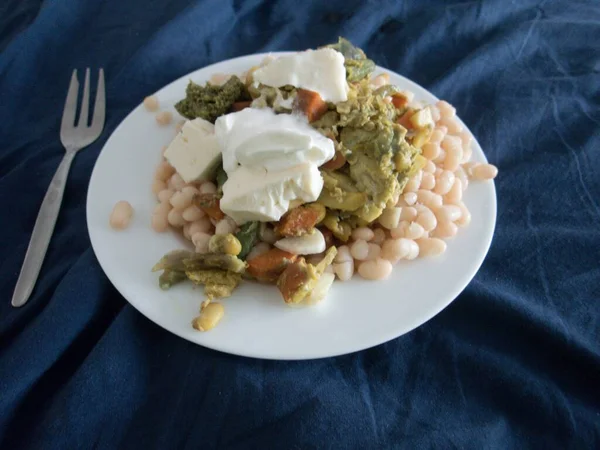 Salada Legumes Quente Caseira Fresca Saudável Cheia Vitaminas — Fotografia de Stock