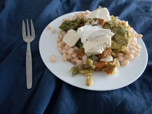 Ensalada Verduras Calientes Caseras Frescas Saludables Llenas Vitaminas —  Fotos de Stock