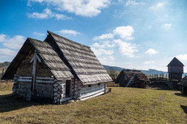 Orta Avrupa 'daki ortaçağ mimari konutlarının tarihi mahkeme kopyası