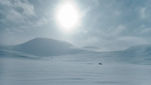 Beautiful Wild Snowy Winter Landscape Sarek National Park Swedish Lappland — Stock Photo, Image