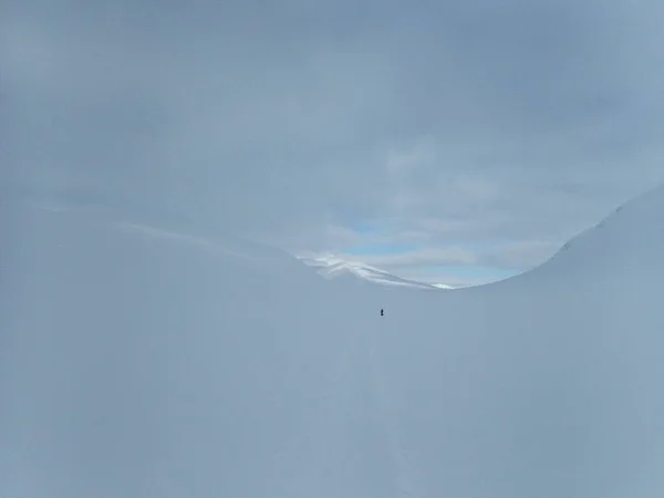 Bela Paisagem Inverno Nevado Selvagem Parque Nacional Sarek Lappland Sueco — Fotografia de Stock