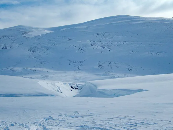 Magnifique Paysage Hivernal Enneigé Sauvage Parc National Sarek Lapplande Suédoise — Photo