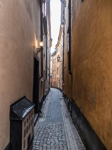 Rue Historique Dans Centre Ville Stockholm Suède — Photo